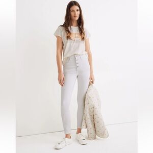 Madewell 10” High Rise Skinny Crop Jeans in Pure White